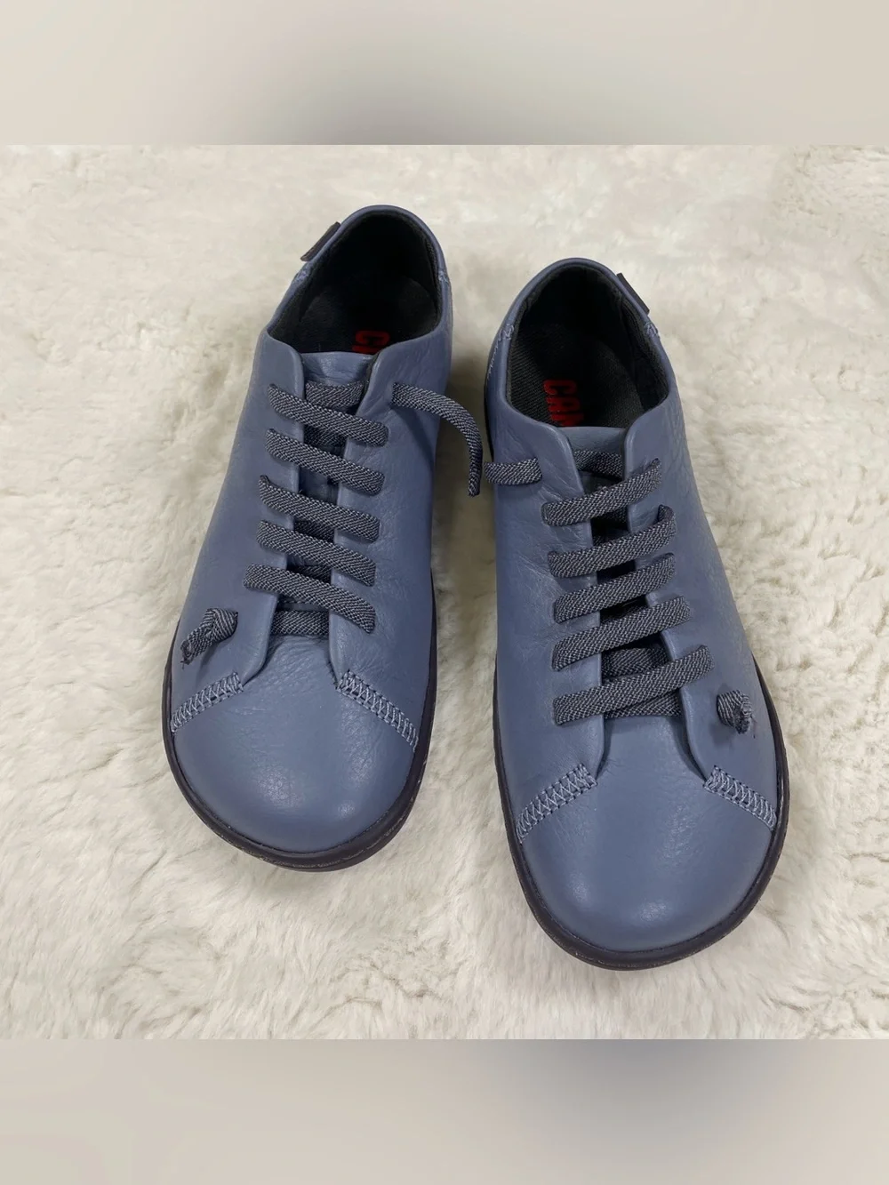 Camper women’s Slate Blue Leather Lace-Up Sneakers Size US 6 EU 36 NWOB
